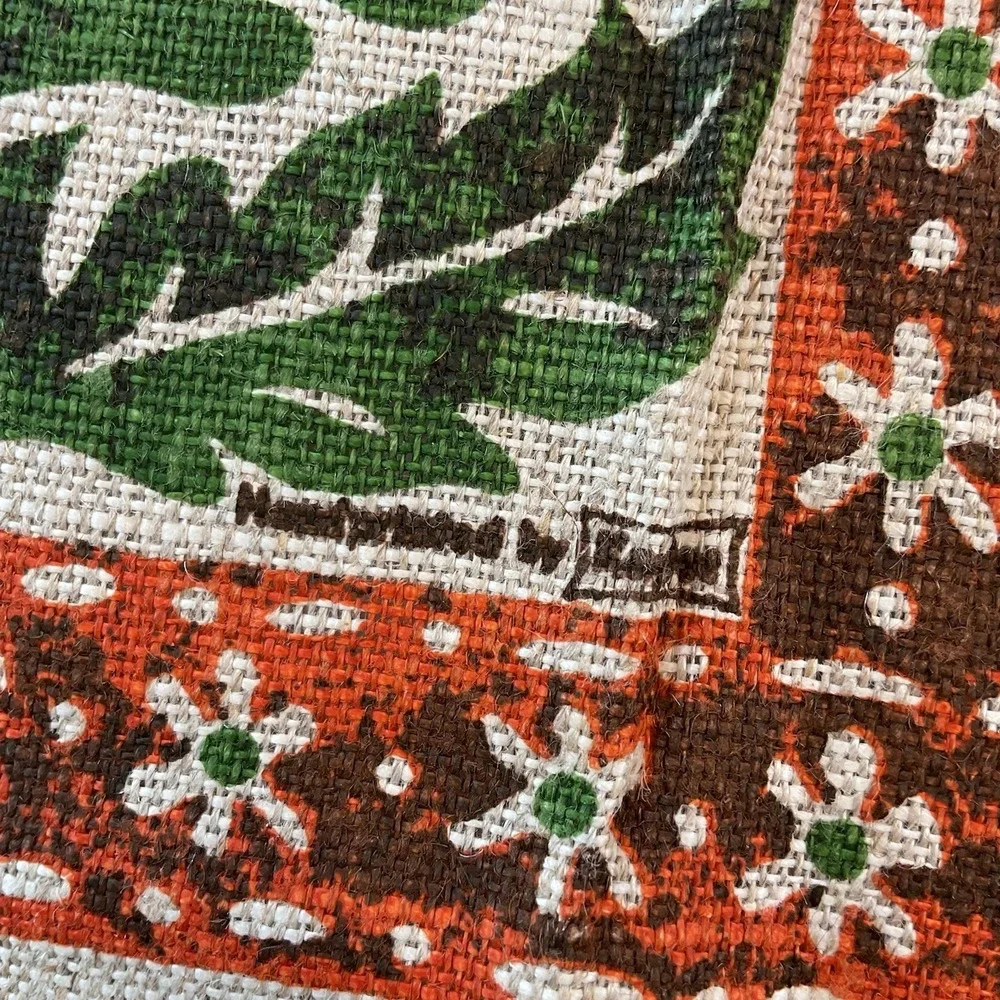 Kay Dee Handprints Linen Kitchen Towel Pineapple Floral Palm Leaves Vintage